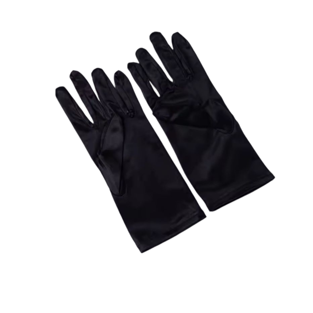 Beloved Millinery Elegant Black Satin Gloves